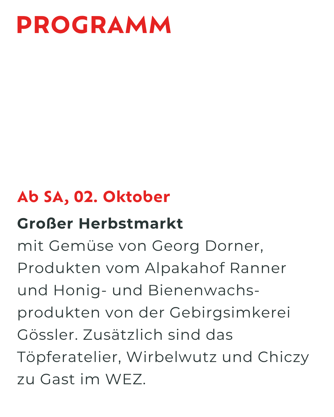 HERBSTFEST IM WEZ